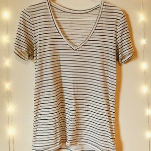 White V-Neck Tee